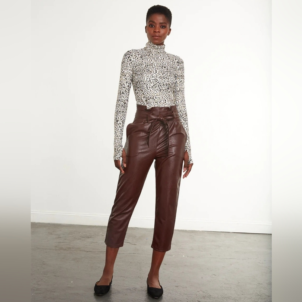 NWT Commando Faux Leather Paperbag waist pants
